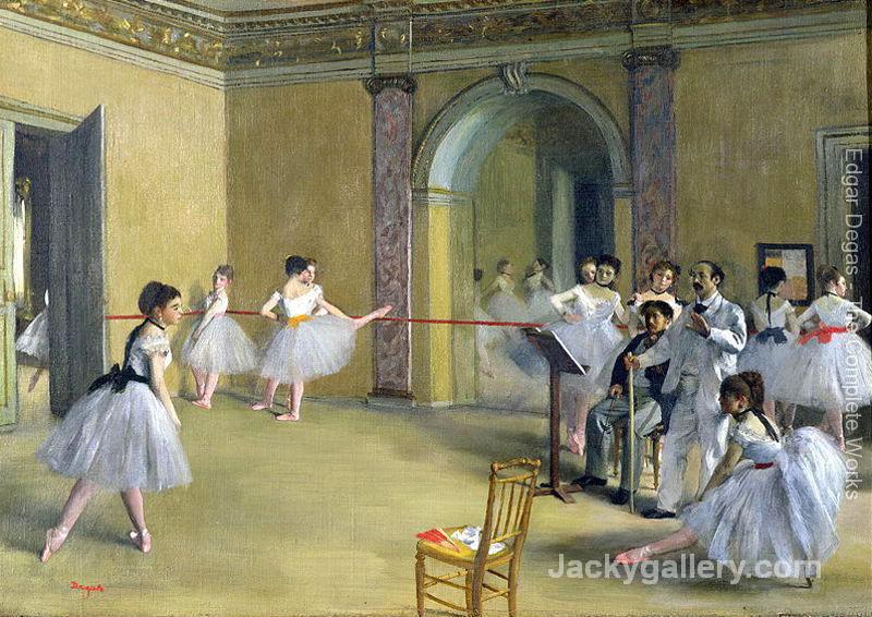 The Dance Foyer at the Opera on the rue Le Peletier by Edgar Degas paintings reproduction